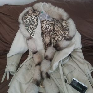 Beautiful leather and mink coat